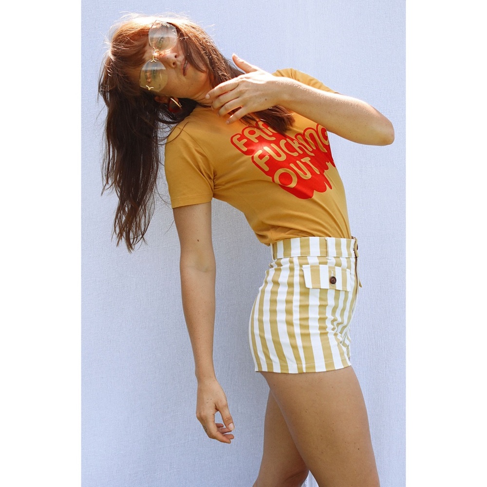 SOLD Sugarhigh Lovestoned Woody Striped Shorts